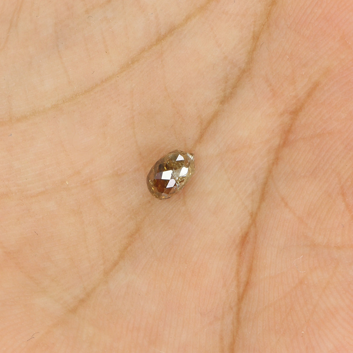 0.75 Ct Natural Loose Briolette Shape Diamond Brown Color Drop Diamond 5.75 MM Natural Loose Brown Color Briolette Rose Cut Diamond LQ9834