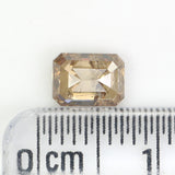 0.87 Ct Natural Loose Diamond, Emerald Cut Diamond, Brown Diamond, Polished Diamond, Rose Cut Diamond, Rustic Diamond, Antique Diamond KDL060