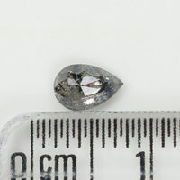 0.38 CT Natural Loose Diamond, Pear Cut Diamond, Salt And Pepper Diamond, Black Diamond, Grey Diamond, Real Galaxy Rose Cut Diamond KDL308