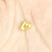 2.52 Ct Natural Loose Diamond, Shield Cut Diamond, Yellow Color Diamond, Rose Cut Diamond, Real Rustic Diamond, Antique Diamond KDL9615