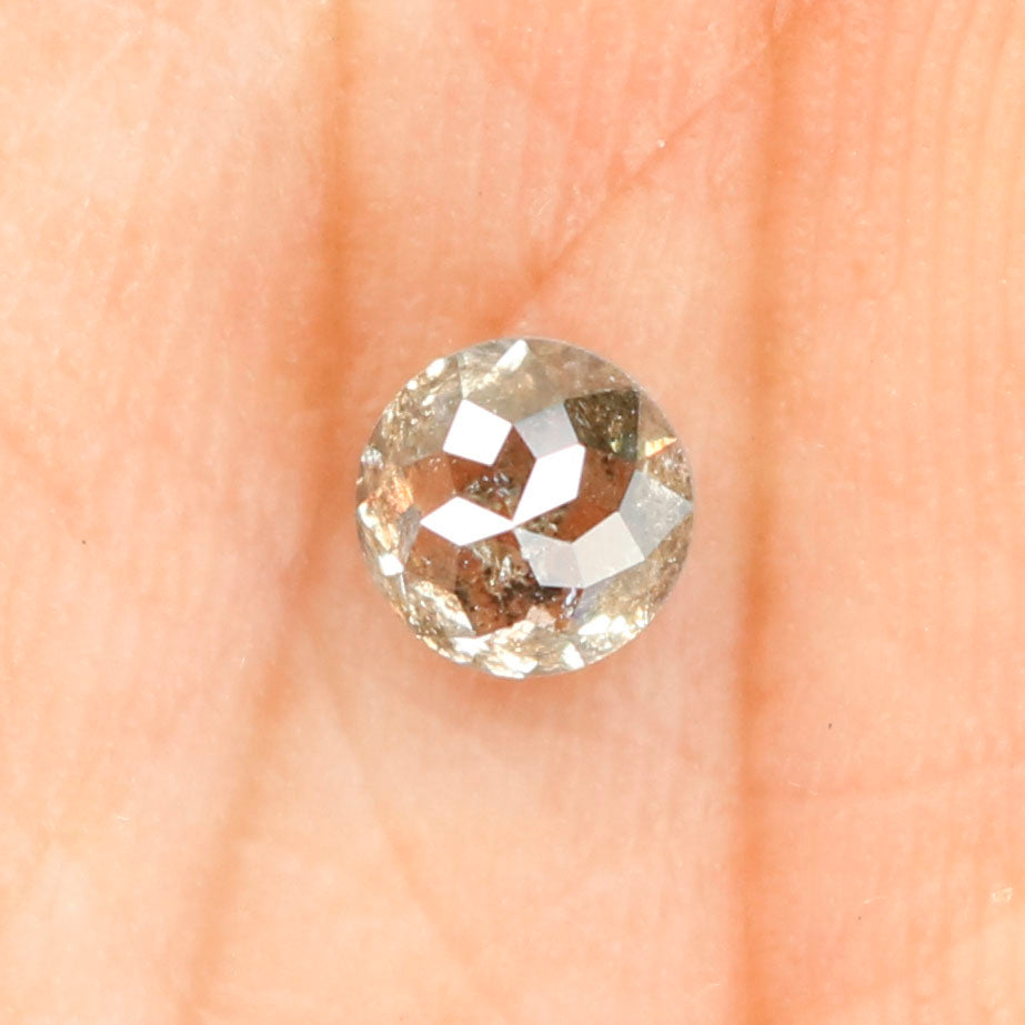 0.49 Ct Natural Loose Round Rose Cut Diamond Salt And Pepper Round Shape Diamond 4.50 MM Natural Black Grey Round Rose Cut Diamond LQ9813