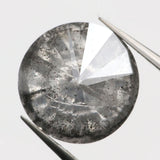 1.38 CT Natural Loose Diamond Round Black Gray Salt And Pepper Color I3 Clarity 6.90 MM KDL9151