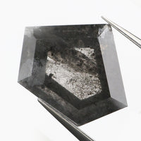 1.63 CT Natural Loose Diamond Shield Black Grey Salt And Pepper Color 7.25 MM KDL9263