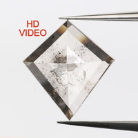 1.24 Ct Natural Loose Diamond Kite Black Brown Salt And Pepper Color 9.24 MM KDL9264