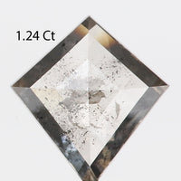 1.24 Ct Natural Loose Diamond Kite Black Brown Salt And Pepper Color 9.24 MM KDL9264