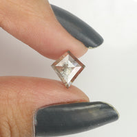 1.24 Ct Natural Loose Diamond Kite Black Brown Salt And Pepper Color 9.24 MM KDL9264