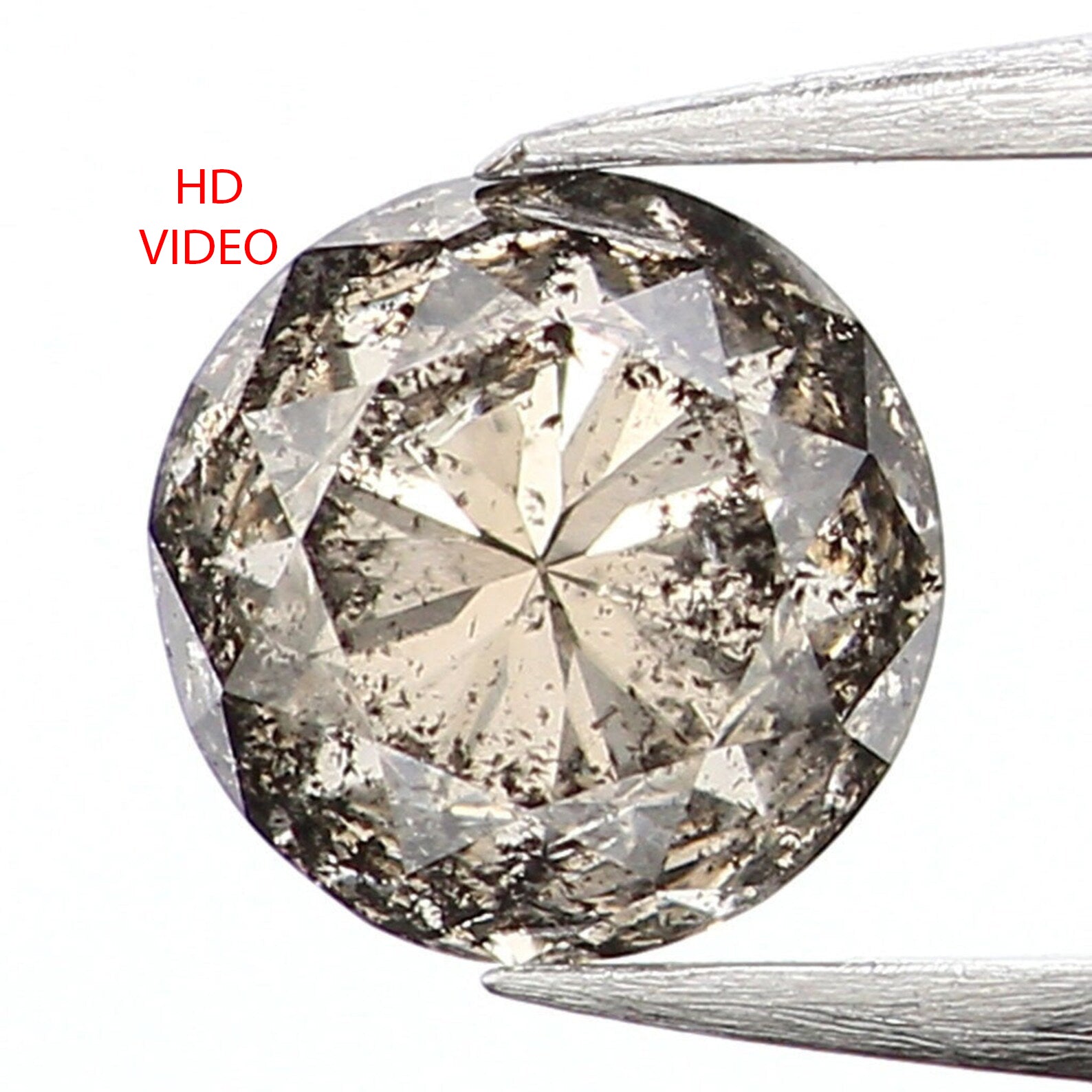 0.37 CT Natural Loose Round Shape Diamond Salt And Pepper Round Cut Diamond 4.10 MM Natural Loose Diamond Round Brilliant Cut Diamond LQ5065