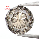 0.37 Ct Natural Loose Diamond, Round Brilliant Cut, Salt Pepper Diamond, Black Diamond, Gray Diamond, Rustic Diamond L5065