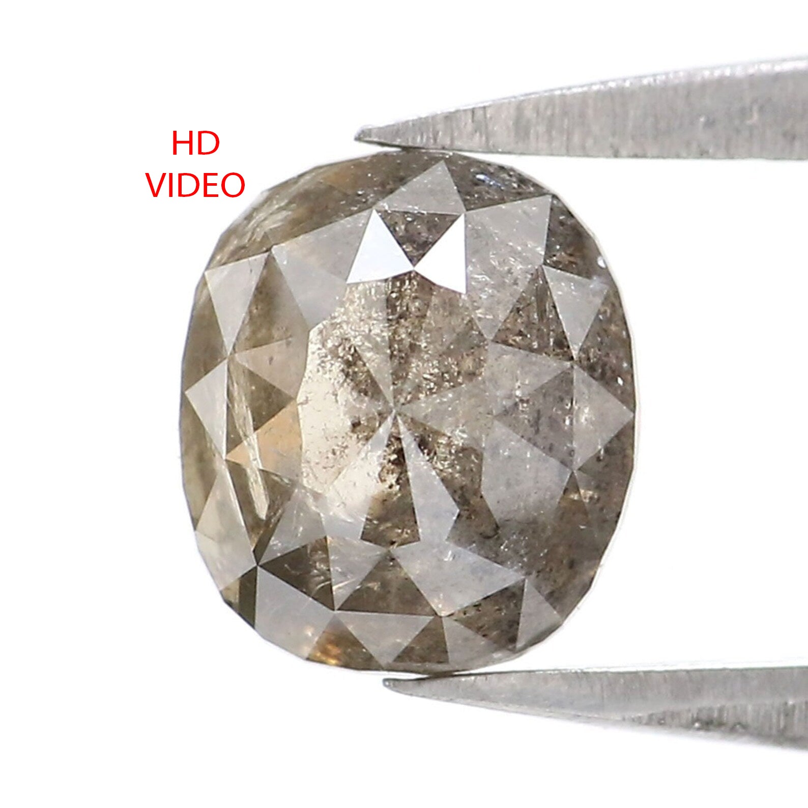 1.39 CT Natural Loose Oval Shape Diamond Salt And Pepper Oval Cut Diamond 6.70 MM Natural Grey Color Diamond Oval Rose Cut Diamond LQ7271