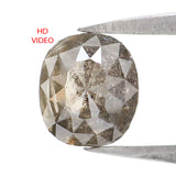 Natural Loose Oval Diamond Grey Color 1.39 CT 6.70 MM Oval Rose Cut Shape Diamond L7271