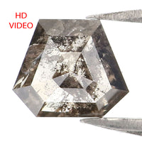 Natural Loose Shield Salt And Pepper Diamond Black Grey Color 0.96 CT 5.50 MM Shield Shape Rose Cut Diamond L7587