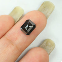 1.63 Ct Natural Loose Diamond Emerald Black Color I3 Clarity 7.80 MM KDL8372