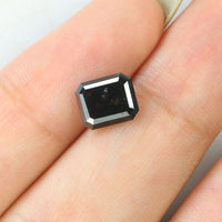 1.63 Ct Natural Loose Diamond Emerald Black Color I3 Clarity 7.80 MM KDL8372