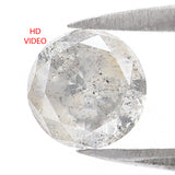 Natural Loose Round Salt And Pepper Diamond Black Grey Color 0.85 CT 5.90 MM Round Brilliant Cut Diamond L8696