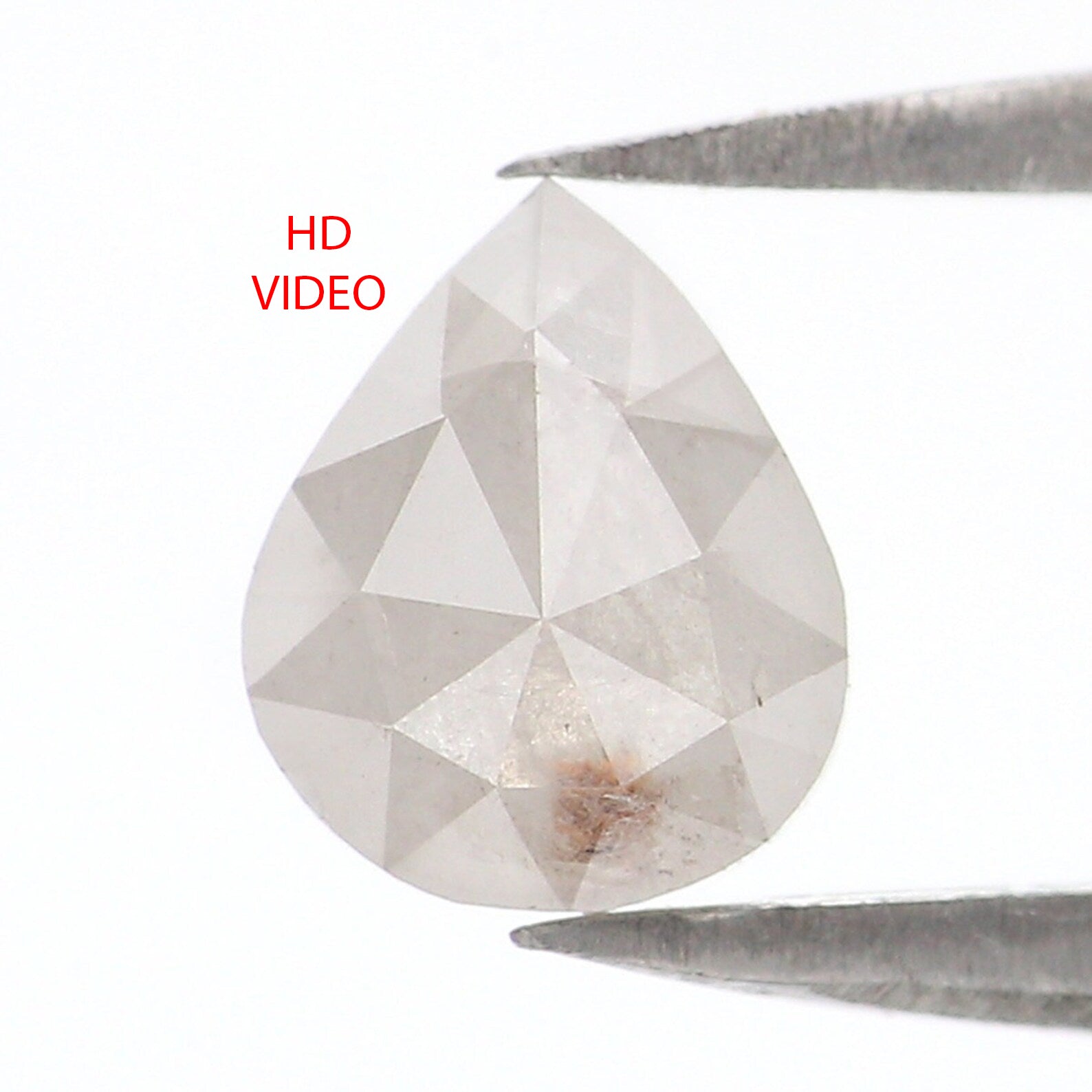 0.85 CT Natural Loose Pear Shape Diamond White Color Pear Cut Diamond 6.50 MM Natural Loose Grey Color Diamond Pear Rose Cut Diamond LQ8978