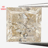 0.64 Ct Natural Loose Diamond, Princess Cut Diamond, Grey Color Diamond, Rose Cut Diamond, Real Rustic Diamond, Antique Diamond KDL9688