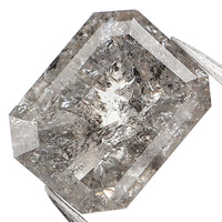 0.89 CT Emerald Cut Diamond, Salt And Pepper Diamond, Natural Loose Diamond, Black Diamond, Grey Diamond, Antique Rose Cut Diamond KDL020