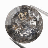 2.77 Ct Natural Loose Diamond, Round Rose Cut Diamond, Black Gray Diamond, Salt and Pepper Diamond, Rose Cut Diamond, Real Diamond KDL9731