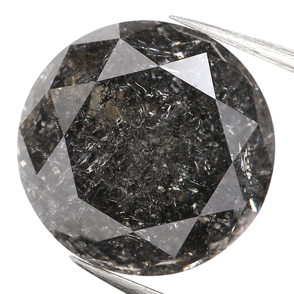 5.10 CT Natural Loose Round Rose Cut Diamond Salt And Pepper Round Diamond 10.30 MM Natural Loose Black Grey Color Rose Cut Diamond QL093