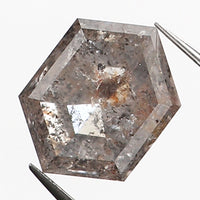 0.63 Ct Natural Loose Diamond, Hexagon Diamond, Salt and Pepper Diamond, Hexagon Cut Diamond, Polished Diamond, Rose Cut Diamond KDL9618
