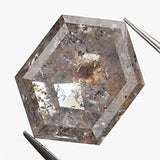 0.63 Ct Natural Loose Diamond, Hexagon Diamond, Salt and Pepper Diamond, Hexagon Cut Diamond, Polished Diamond, Rose Cut Diamond KDL9618
