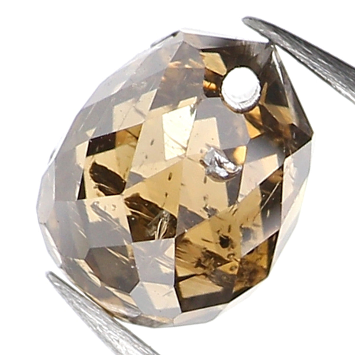 0.75 Ct Natural Loose Diamond, Briolette Diamond, Brown Diamond, Briolette Cut Bead Diamond, Polished Diamond, Faceted Diamond L126