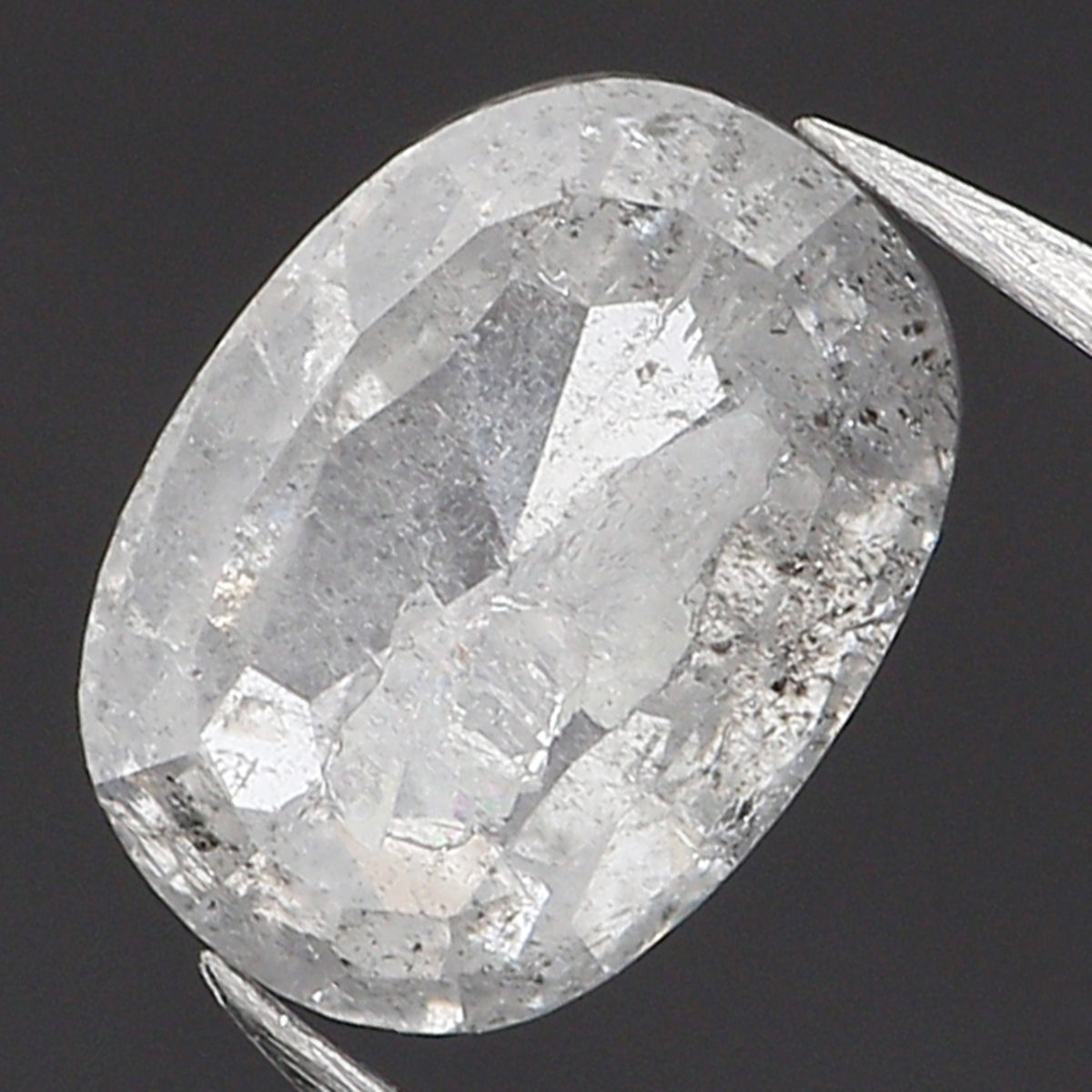 0.66 Ct Natural Loose Oval Shape Diamond Grey Color Oval Cut Diamond 6.00 MM Natural Loose Grey Color Diamond Oval Rose Cut Diamond LQ134