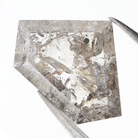 0.53 CT Natural Loose Diamond, Shield Cut Diamond, Salt And Pepper Diamond, Black Diamond , Grey Diamond, Antique Rose Cut Diamond KDL327