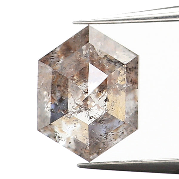 0.63 Ct Natural Loose Diamond, Hexagon Diamond, Salt and Pepper Diamond, Hexagon Cut Diamond, Polished Diamond, Rose Cut Diamond KDL9618