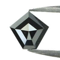 0.78 CT Natural Loose Diamond, Pentagon Cut Diamond, Black Diamond, Black Loose Pentagon Diamond, Rose Cut Diamond, Rustic Diamond L9608