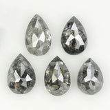 1.22  CT Natural Loose Diamond, Pear Cut Diamond, Salt and Pepper Diamond, Black Diamond, Grey Diamond, Real Galaxy Rose Cut Diamond, KDL752