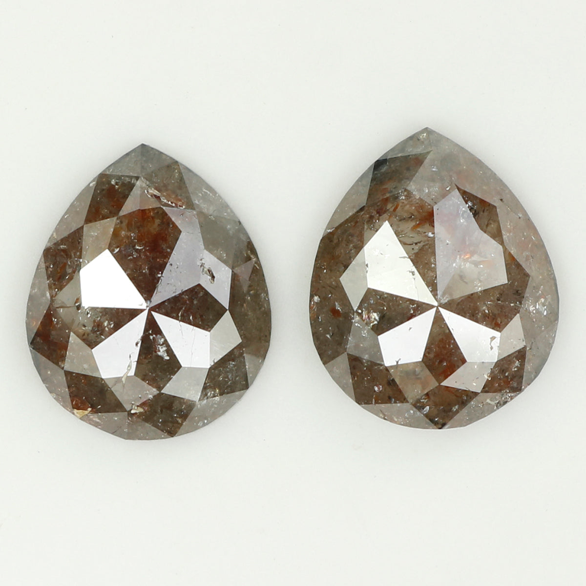 3.93 CT Natural Loose Pear Cut Pair Diamond Brown Color Pear Shape Diamond 9.85 MM Natural Loose Brown Diamond Pear Rose Cut Diamond QL6618