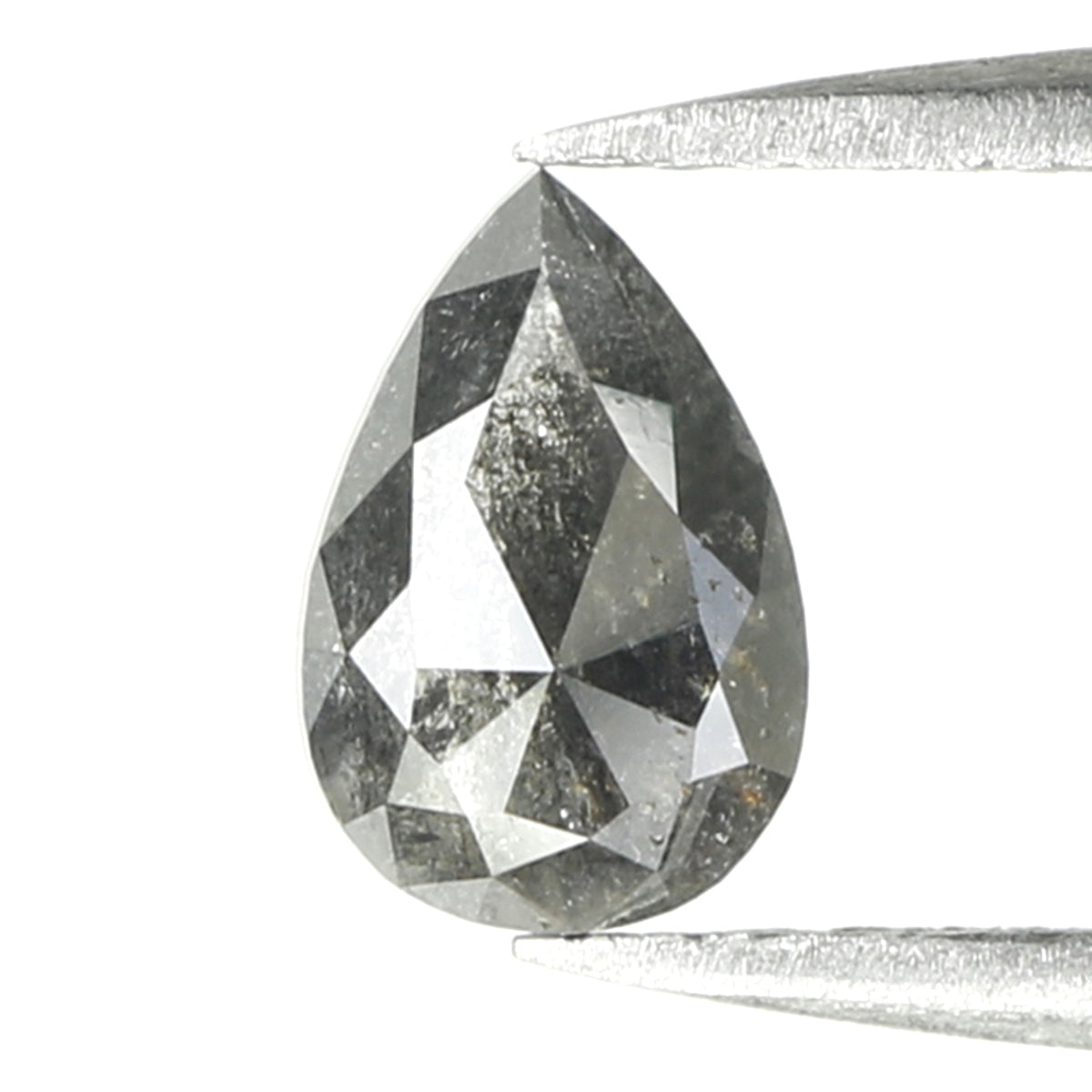 0.86 CT Natural Loose Pear Shape Diamond Salt And Pepper Pear Rose Cut Diamond 7.80 MM Natural Black Grey Color Pear Shape Diamond QL168