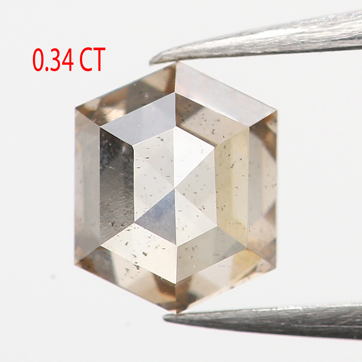 0.34 Ct Natural Loose Diamond, Hexagon Diamond, Brown Diamond, Polished Diamond, Rustic Diamond, Rose Cut Diamond, KR2322