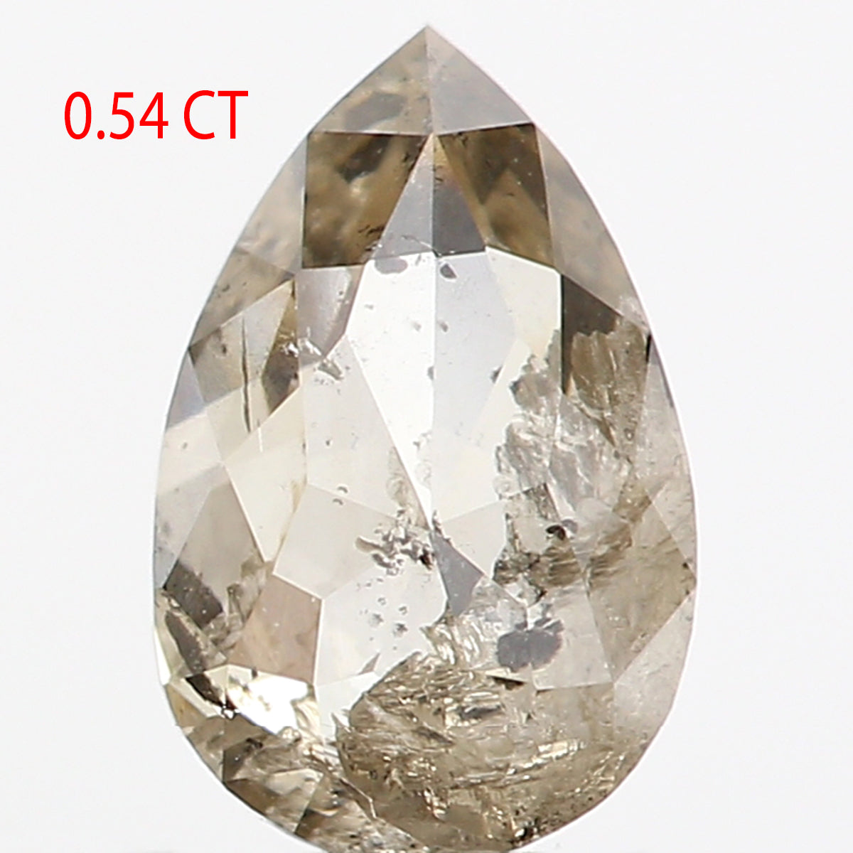 0.54 CT Natural Loose Pear Diamond Salt And Pepper Pear Diamond Natural Loose Pear Diamond 6.45 MM Pear Rose Cut Diamond Pear Diamond LQ378