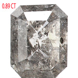0.89 CT Emerald Cut Diamond, Salt And Pepper Diamond, Natural Loose Diamond, Black Diamond, Grey Diamond, Antique Rose Cut Diamond KDL020