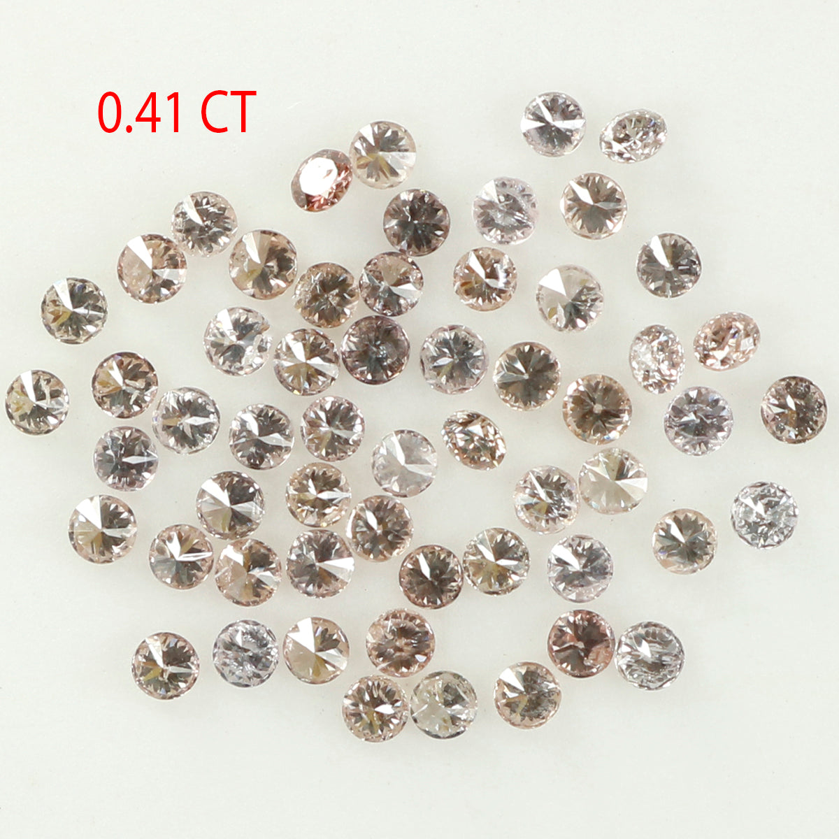 0.41 Ct Natural Loose Diamond, Pink Diamond, Round Diamond, Round Brilliant Cut Diamond, Sparkling Diamond, Rustic Diamond L818