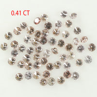 0.41 Ct Natural Loose Diamond, Pink Diamond, Round Diamond, Round Brilliant Cut Diamond, Sparkling Diamond, Rustic Diamond L818