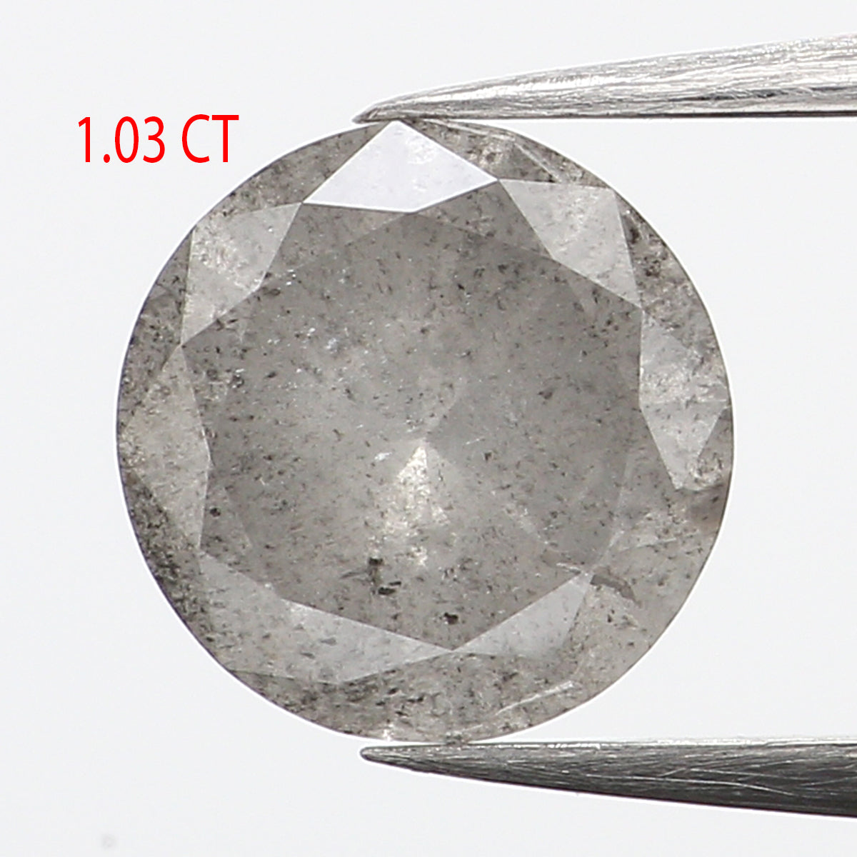 1.03 Ct Natural Loose Diamond, Grey Diamond, Round Diamond, Round Brilliant Cut Diamond, Sparkling Diamond, Rustic Diamond L623