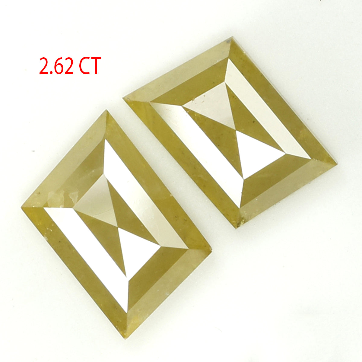 2.62 Ct Natural Loose Diamond, Antique Diamond, Yellow Diamond, Green Diamond, Rose Cut Diamond, Fancy Shape Diamond, Unique Diamond KDL5011