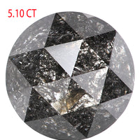 5.10 Ct Natural Loose Diamond, Round Rose Cut Diamond, Black Diamond, Gray Diamond, Salt and Pepper Diamond, Rose Cut Diamond KDL093