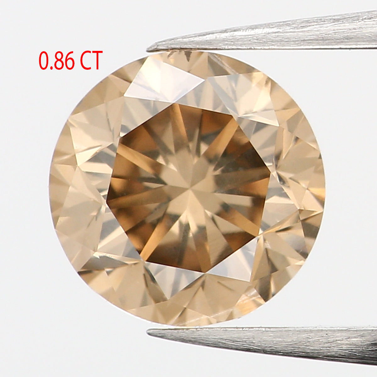 0.86 Ct Natural Loose Diamond, Brown Diamond, Round Diamond, Round Brilliant Cut Diamond, Sparkling Diamond, Rustic Diamond KDL635