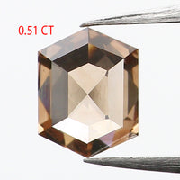 0.51 Ct Natural Loose Diamond, Hexagon Diamond, Brown Diamond, Polished Diamond, Rustic Diamond, Color Diamond, Rose Cut Diamond, KDL655