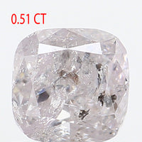 0.51 Ct Natural Loose Diamond, Cushion Diamond, Faint Pink Diamond, Polished Diamond, Real Diamond, Rustic Diamond, Antique Diamond L5761
