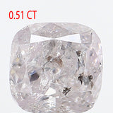 0.51 Ct Natural Loose Diamond, Cushion Diamond, Faint Pink Diamond, Polished Diamond, Real Diamond, Rustic Diamond, Antique Diamond L5761