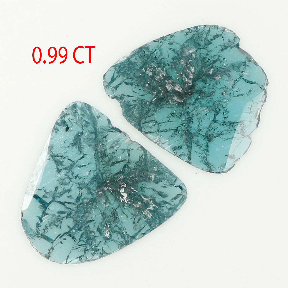 0.99 CT Natural Loose Slice Shape Diamond Blue Color Irregular Cut Slice Diamond 10.20 MM Natural Loose Blue Slice Rose Cut Diamond LQ783