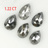 1.22  CT Natural Loose Diamond, Pear Cut Diamond, Salt and Pepper Diamond, Black Diamond, Grey Diamond, Real Galaxy Rose Cut Diamond, KDL752