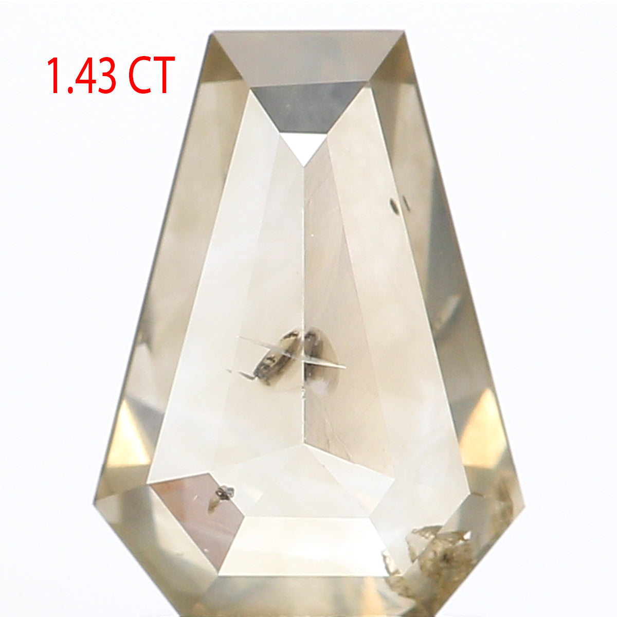 1.43 CT Natural Loose Diamond, Coffin Diamond, Grey Diamond, Yellow Diamond, Rose Cut Diamond, Coffin Cut Diamond, Fancy Color Diamond KDL387