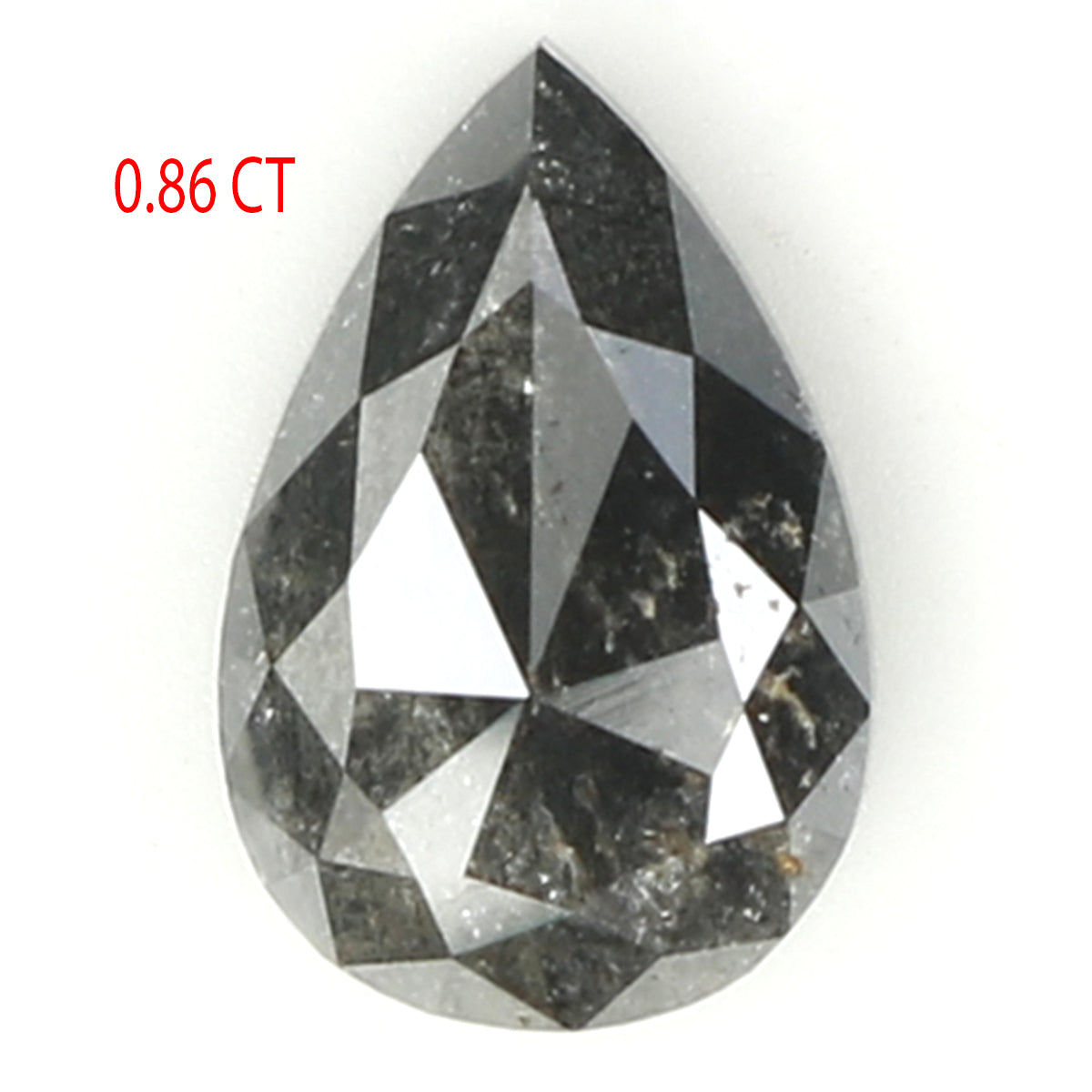 0.86 CT Natural Loose Pear Shape Diamond Salt And Pepper Pear Rose Cut Diamond 7.80 MM Natural Black Grey Color Pear Shape Diamond QL168