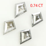 0.74 CT Kite Cut Diamond, Salt And Pepper Diamond, Natural Loose Diamond, Black Diamond, Grey Diamond, Geometric Rose Cut Diamond, KDL739